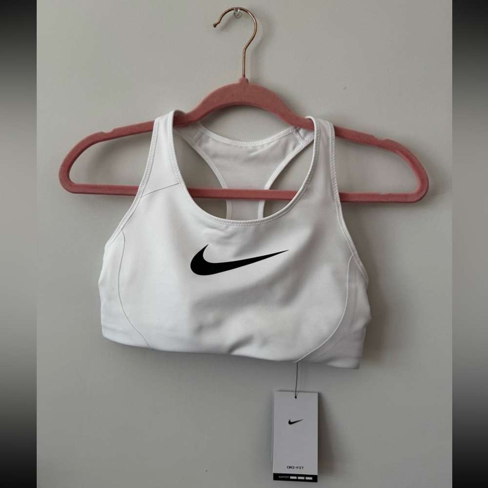 Nike White Sports Bra with Racerback Design